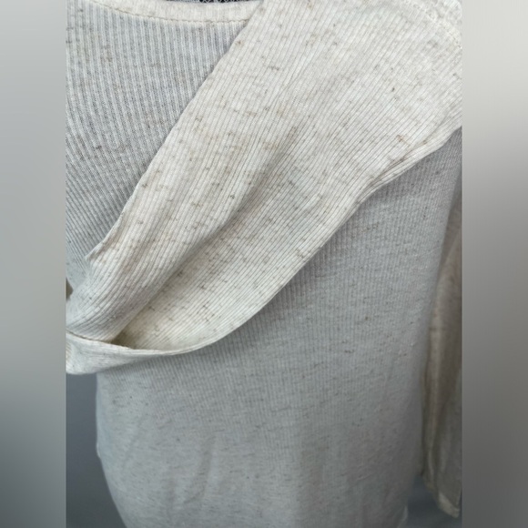 Eileen Fisher Top Womens Small Linen Scoop Neck Long Sleeve Basic Minimal Basic - Picture 3 of 4